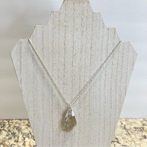 Chicos long silver gemstone 18/20” necklace
